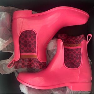 Coach Rivington Women's Pink Rain Boots